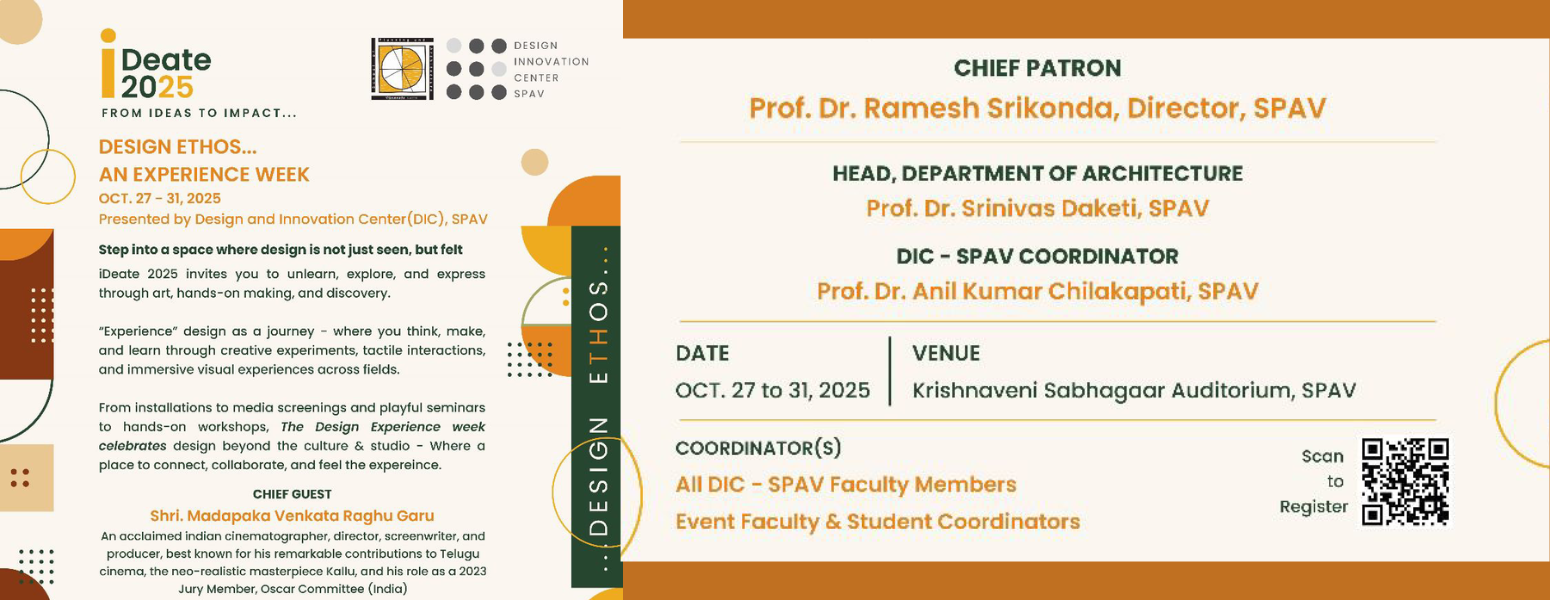 iDeate 2025: Design Ethos – An Experience Week, 27–31 October 2025, presented by the Design and Innovation Center (DIC), SPAV.