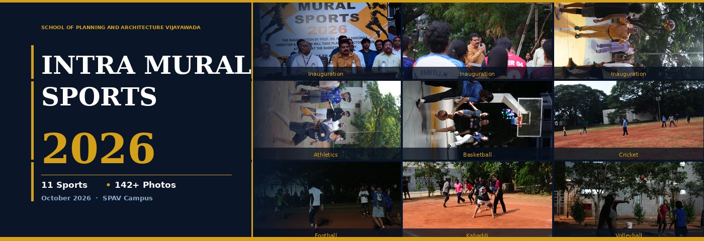 Intra Mural Sports 2026 — Inauguration, Athletics, Basketball, Cricket, Football, Kabaddi, Volleyball and more — 11 sports, 142+ photos at SPAV. Click to view the gallery.